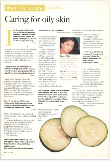 Way to Glow: Caring for Oily Skin — Suparna Trikha