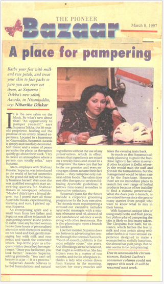 A Place for Pampering — Suparna Trikha