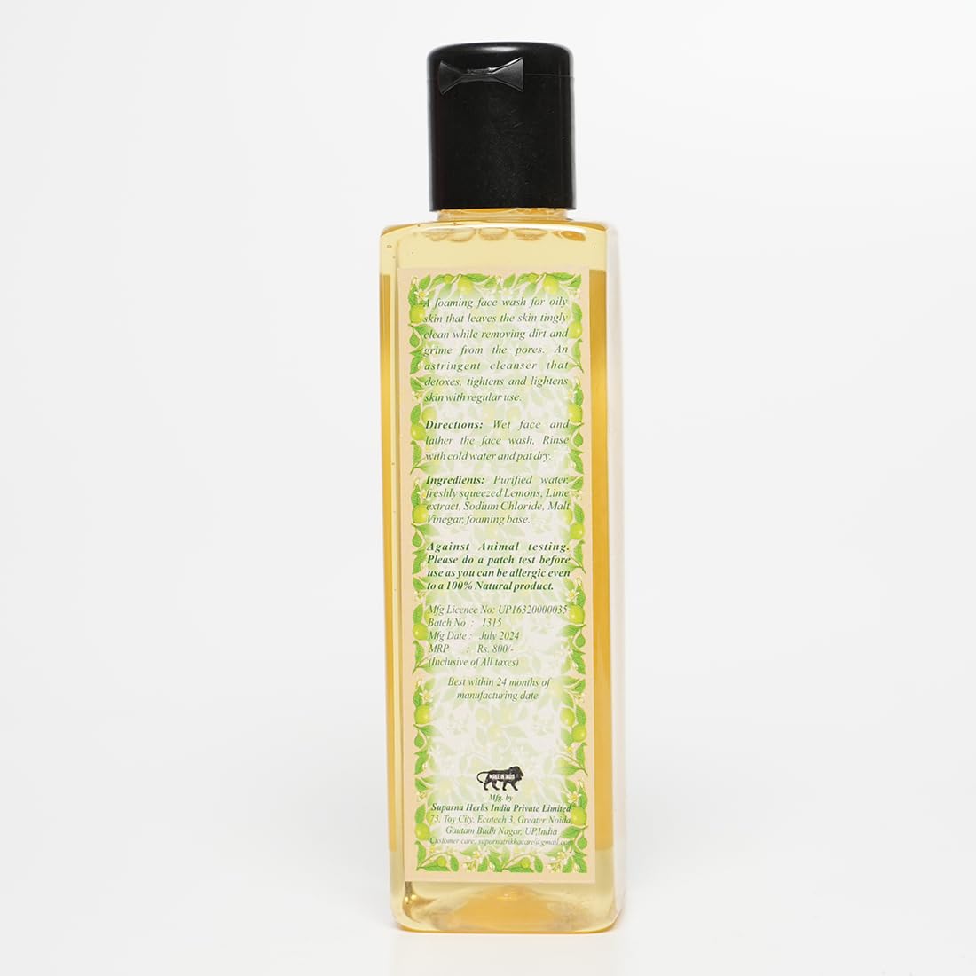 Lime Face Wash for Oily & Acne-Prone Skin | Lemon & Vinegar Face Cleanser for Deep Cl - additional image