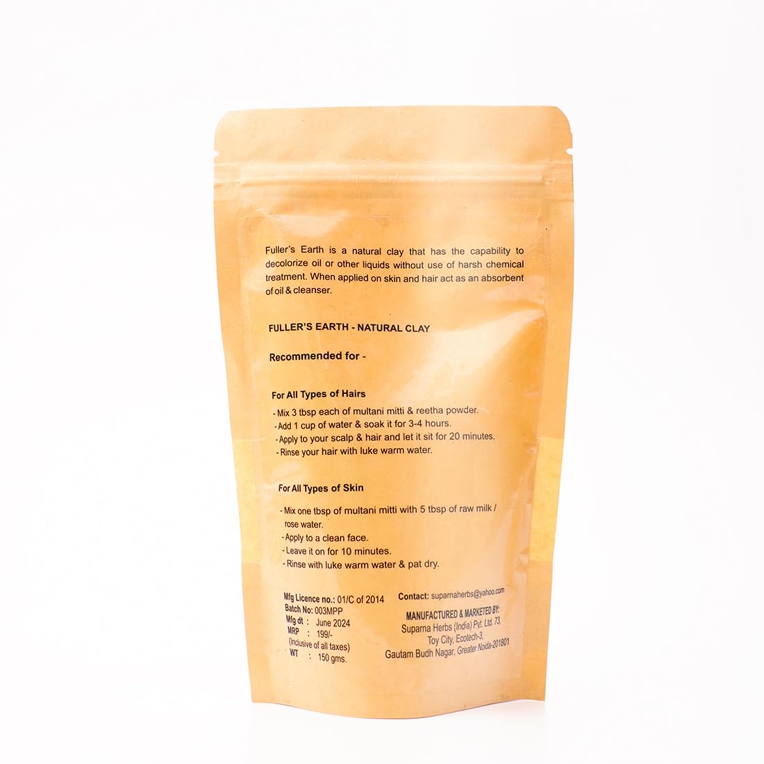Multani Mitti Powder 150gm | Pure & Natural Fuller's Earth Clay for Face & Hair | Dee - additional image