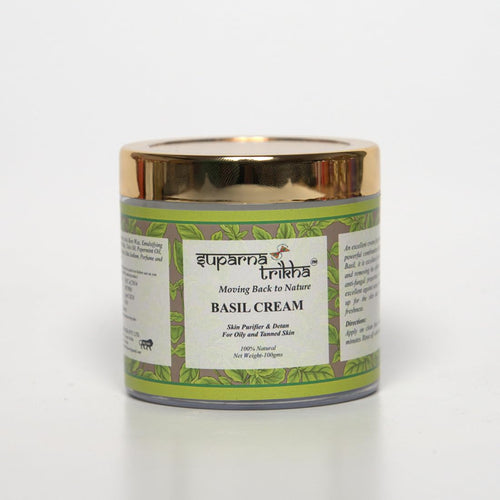 Basil Cream Face Pack | Peppermint & Basil Oil Treatment | Controls Oil, Fights Acne, - main image