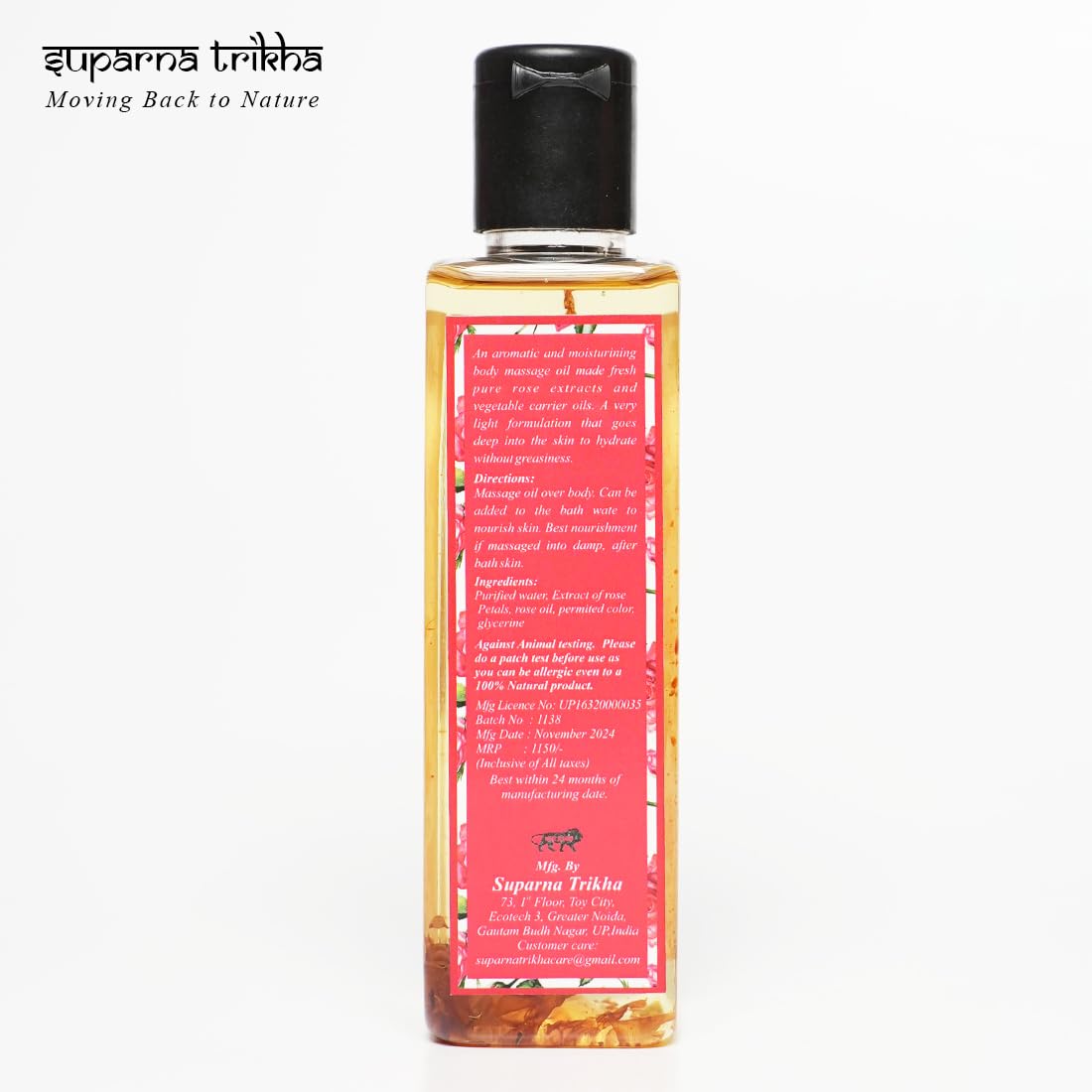 Pure Roses Rose Body Oil for Soft & Supple Skin | Floral Massage Oil with Rose Extrac - additional image