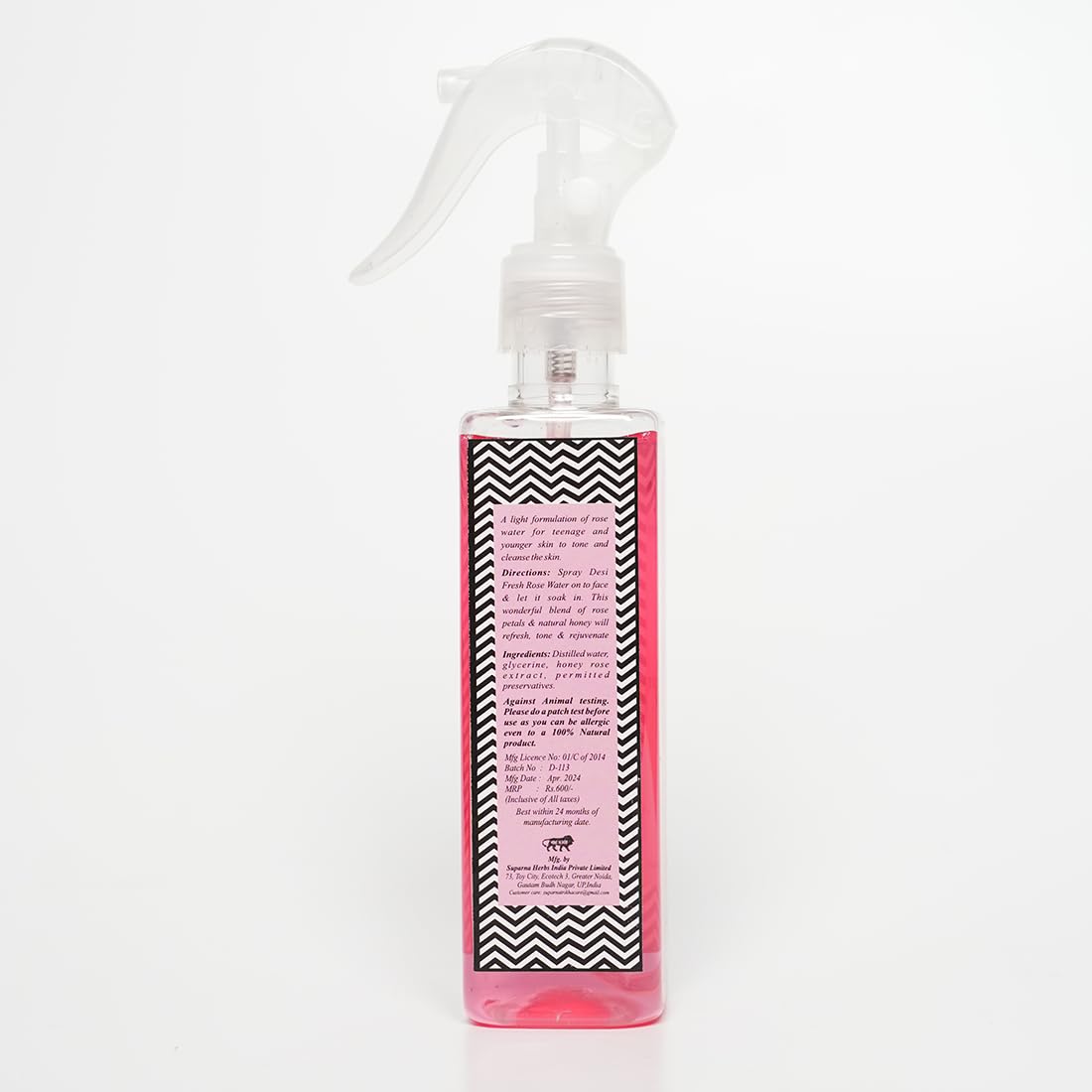 Desi Fresh Rose Water Toner for Youthful Skin | With Honey & Glycerine | Refreshes, H - additional image