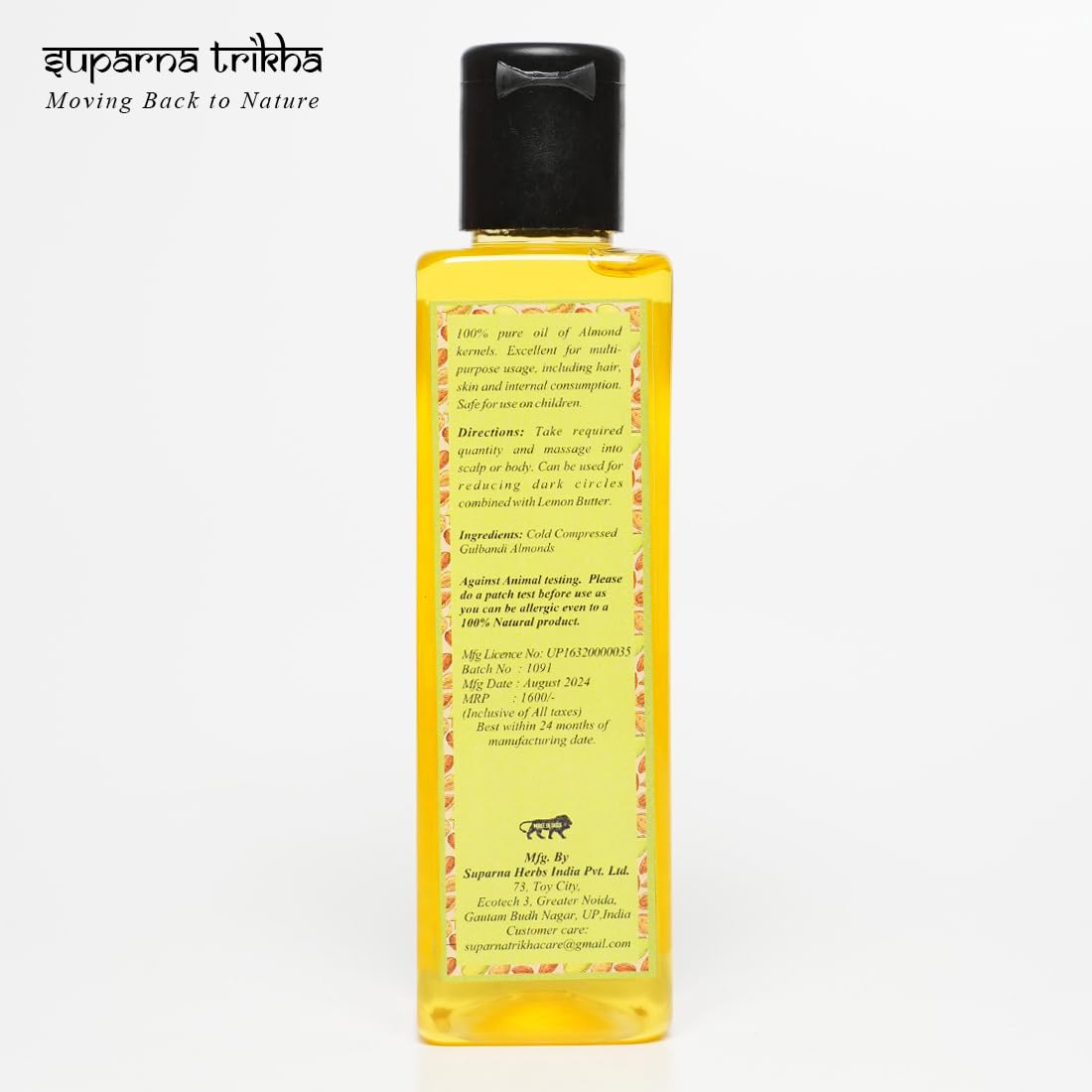 Pure Almonds Cold Pressed Almond Oil | Premium Gulbandi Almonds | For Hair Growth, Sk - additional image