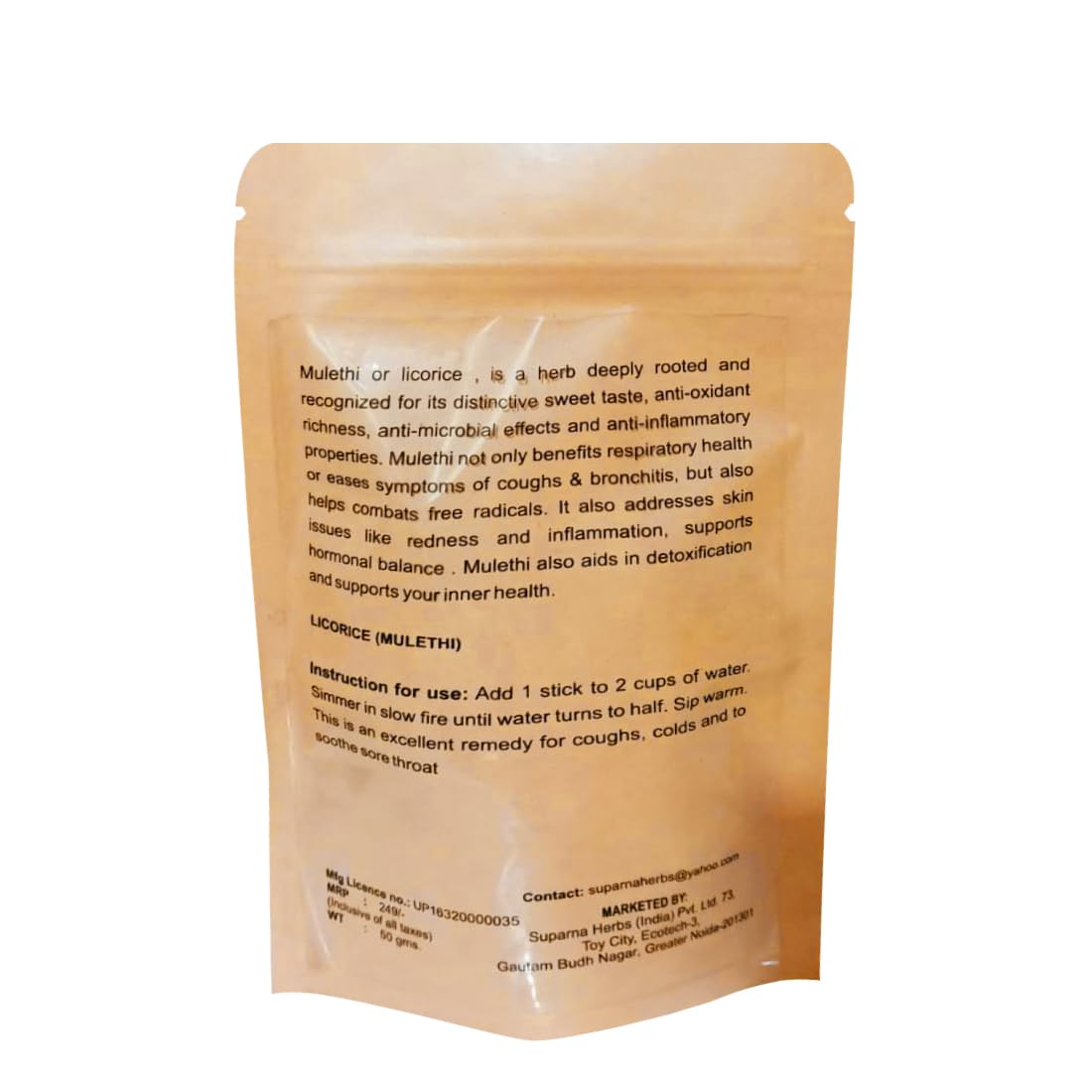 Mulethi Roots | Pure Dried Licorice Root | For Skin Brightening, Acne Care, Hair Grow - additional image