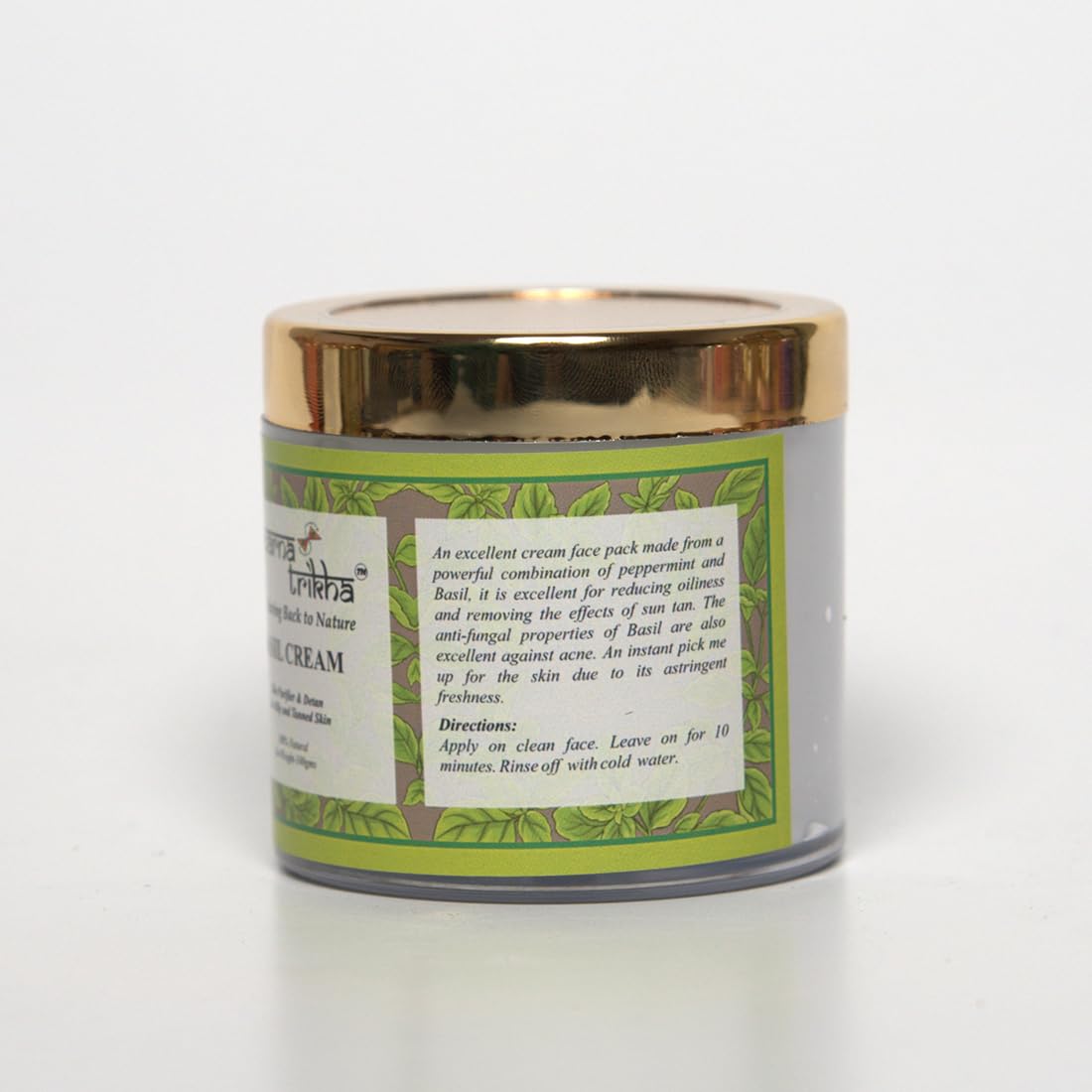 Basil Cream Face Pack | Peppermint & Basil Oil Treatment | Controls Oil, Fights Acne, - additional image