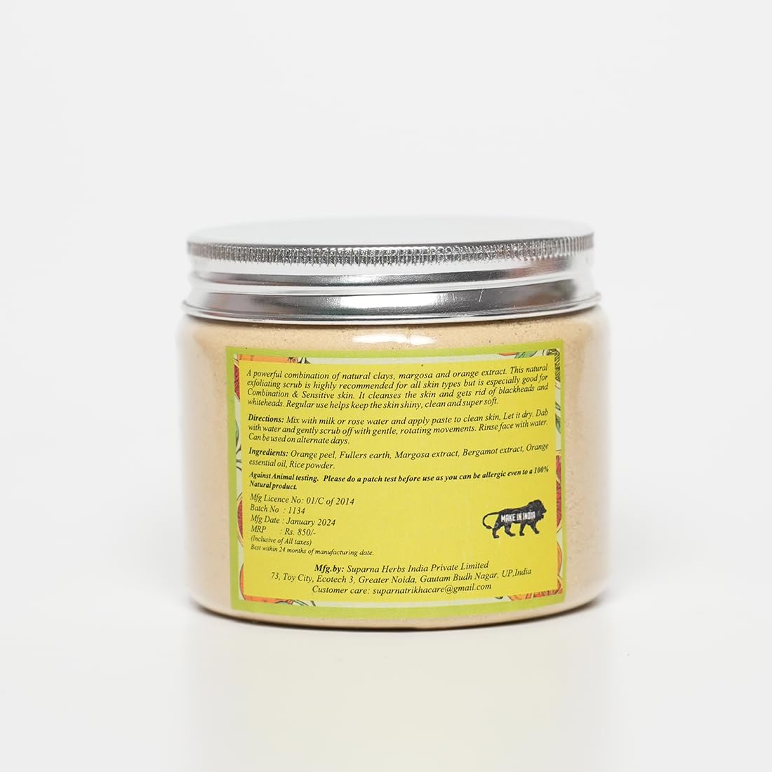 Orange & Bergamot Face Scrub | Natural Clay & Fruit Exfoliator with Orange Peel, Marg - additional image