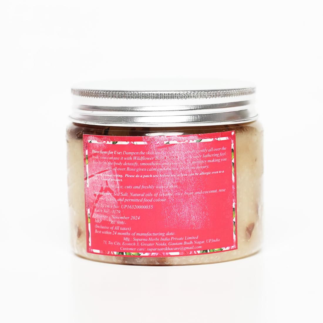 Rose Sea Salt Body Scrub with Rose Petals & Natural Oils | Exfoliating Body Polish fo - additional image
