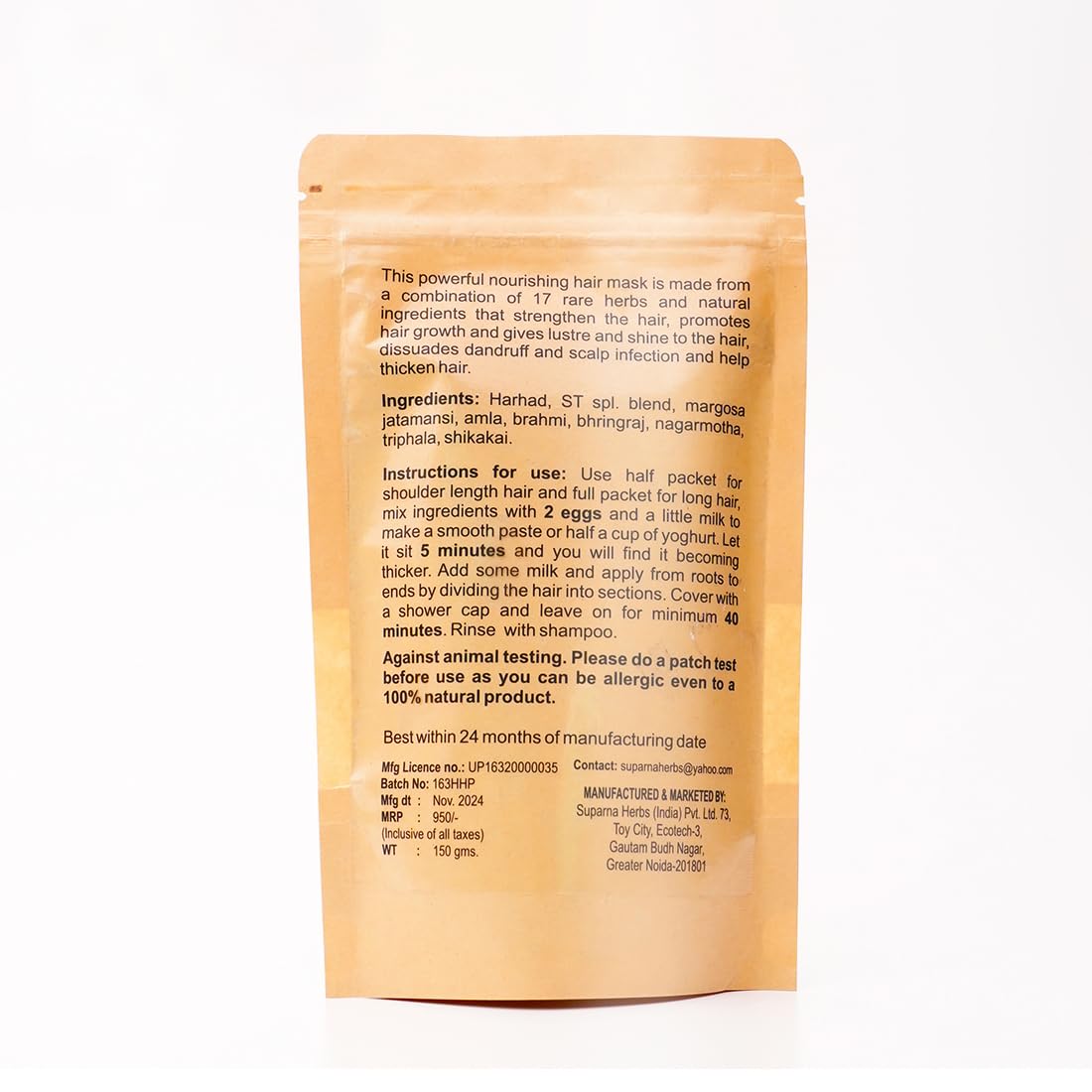 Herb Hair Pack with 17 Herbal Ingredients | Nourishing Hair Mask for Soft, Strong & H - additional image