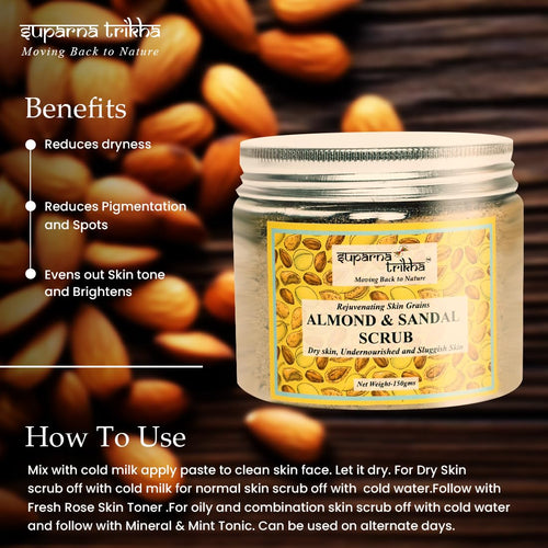 Almond & Sandal Scrub | Traditional Face & Body Ubtan with Almond Powder, Sandalwood, - additional image
