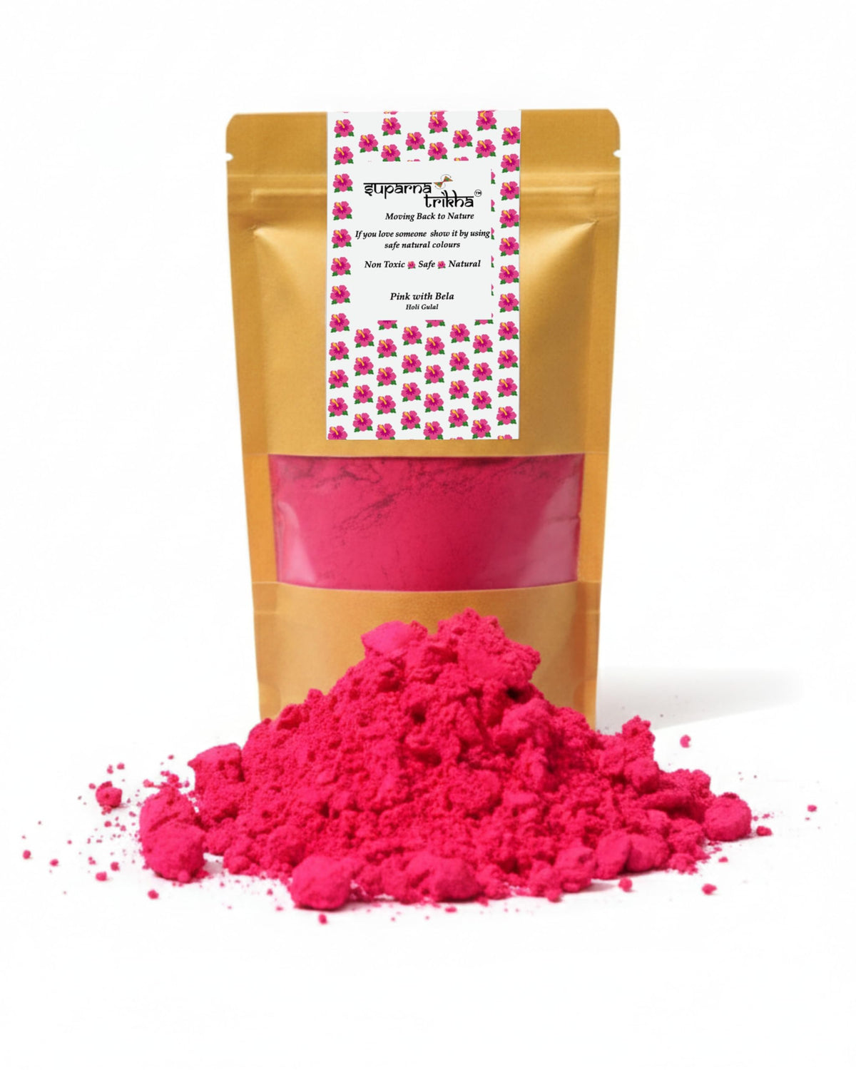 Natural Pink Bela Gulaal | Artisanal Holi Colour with Soothing Bela (Jasmine) Fragran - main image